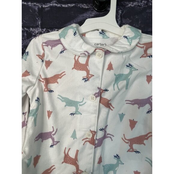 Carter's Just One You 2T PJ Reindeer Trees 2-Piece Pajama Set - Picture 8 of 14